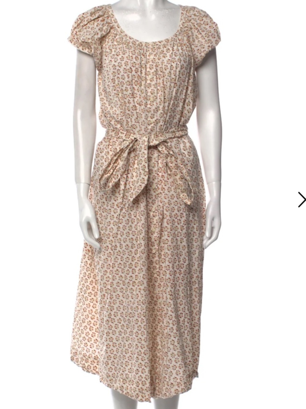 Doen Floral Cotton Belted Midi Dress - Picture 2 of 7